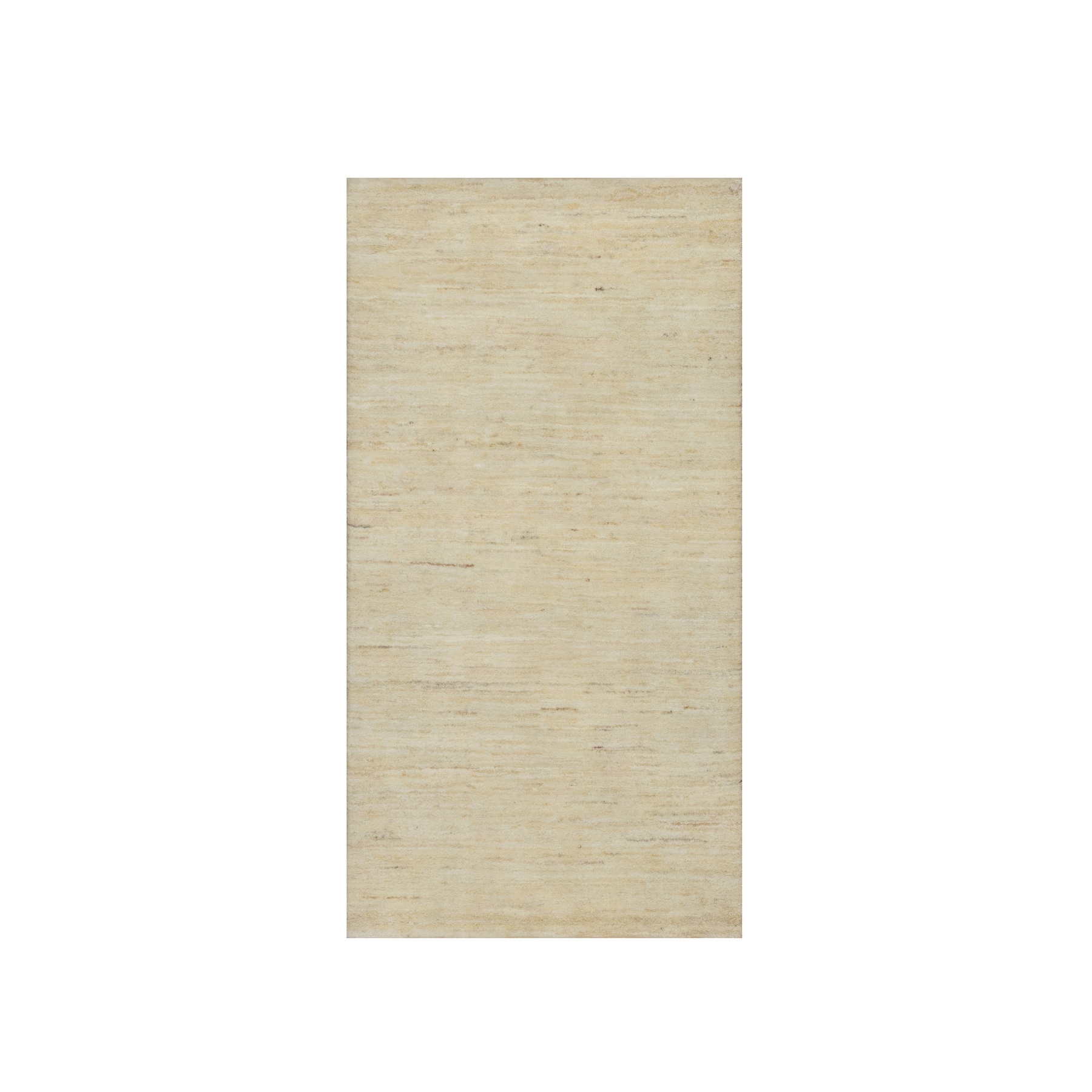 Parchment White, Modern, Lori Buft Gabbeh, Thick and Plush, Pure Wool, Plain Design, Hand Knotted, Runner, Oriental Rug